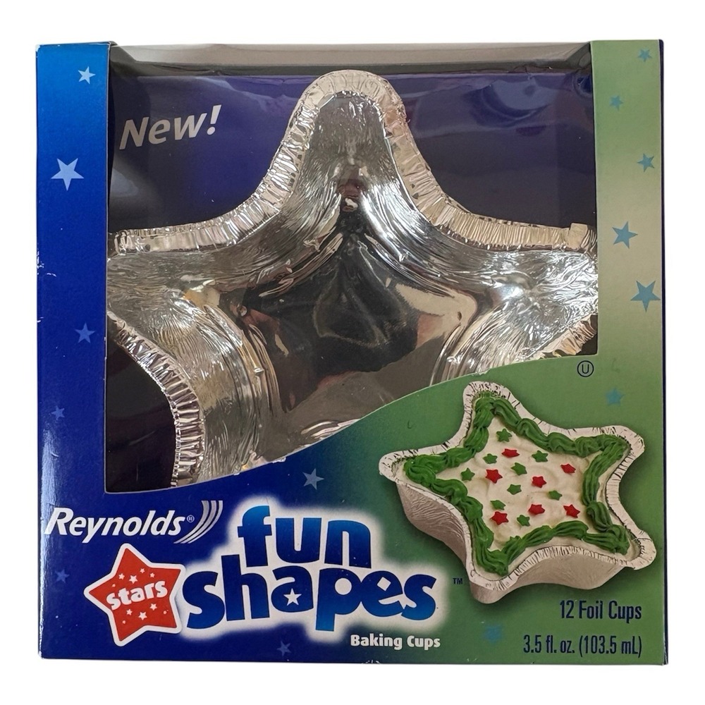 Lot Of 2 New Old Stock 2006 STARS Reynolds Fun Shapes 12 Foil Baking Cups NOS